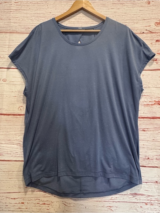 lululemon athletica Tops - Lululemon Get Set Short Sleeve in Tempest Blue / White Sz 10